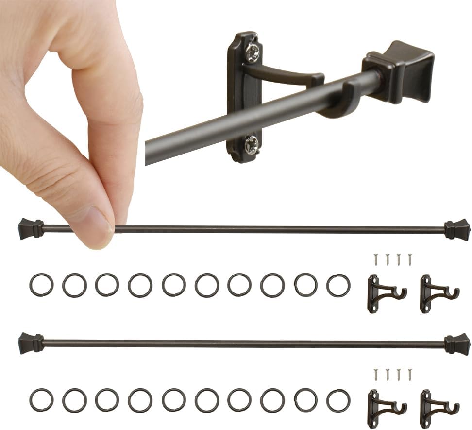 1:12 Scale Miniature Dollhouse Accessories Wooden Curtain Rods Kitchen Hangers Classical Black Miniature Furniture