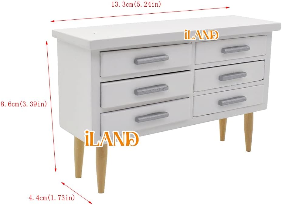 1:12 Scale Wooden Dining Room Dollhouse Furniture Miniature Table Chair Cabinet Set Modern Miniature Dollhouse Accessories