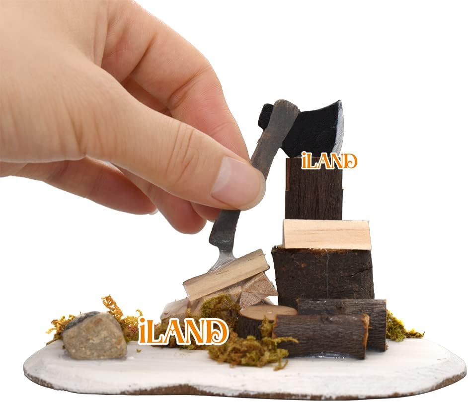 1:12 Scale Dollhouse Farm Set With Wooden Wishing Well Ax Firewood Chicken Coop Birdhouse Mini Bridge Miniature Furniture For Nativity Scene