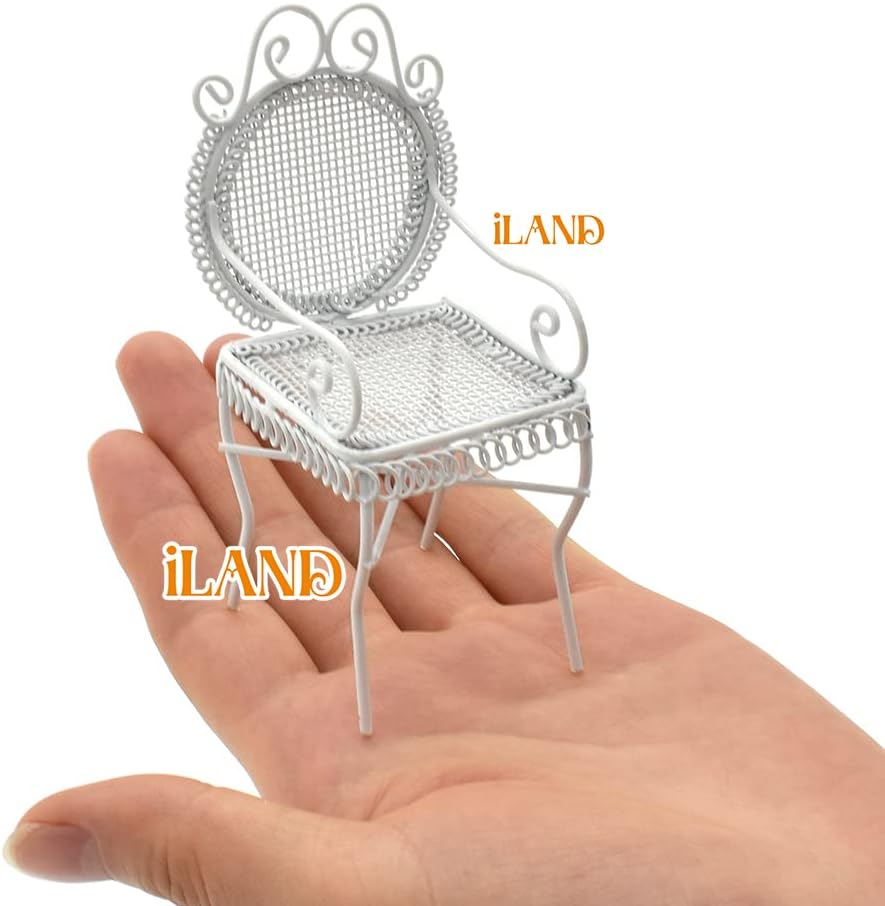 1:12 Scale Miniature Garden Furniture Set With Swing Table Chairs And Rose Vines For Dollhouse Outdoor Decor