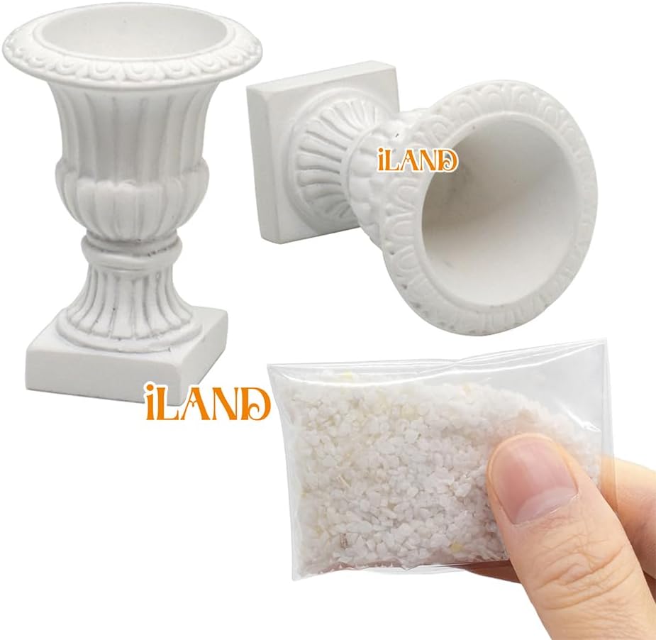 1:12 Scale Miniature Urn Planters 2pcs For Dollhouse Garden Fairy Garden Accessories Wedding Table Decor Miniature Dollhouse Furniture