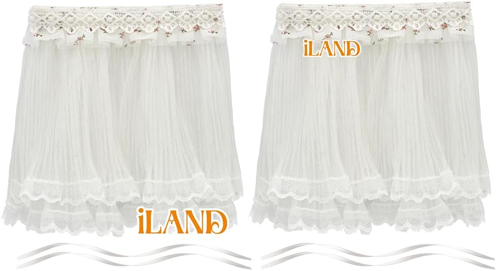 1:12 Scale Miniature Dollhouse Accessories Multi Layered Lace Tulle Curtains Set Of 2Pcs For Living Room Bedroom Decor
