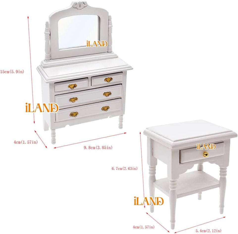 1:12 Scale Wooden Dollhouse Furniture Pink Bedroom Set With Piano Miniature Dollhouse Accessories For Girls