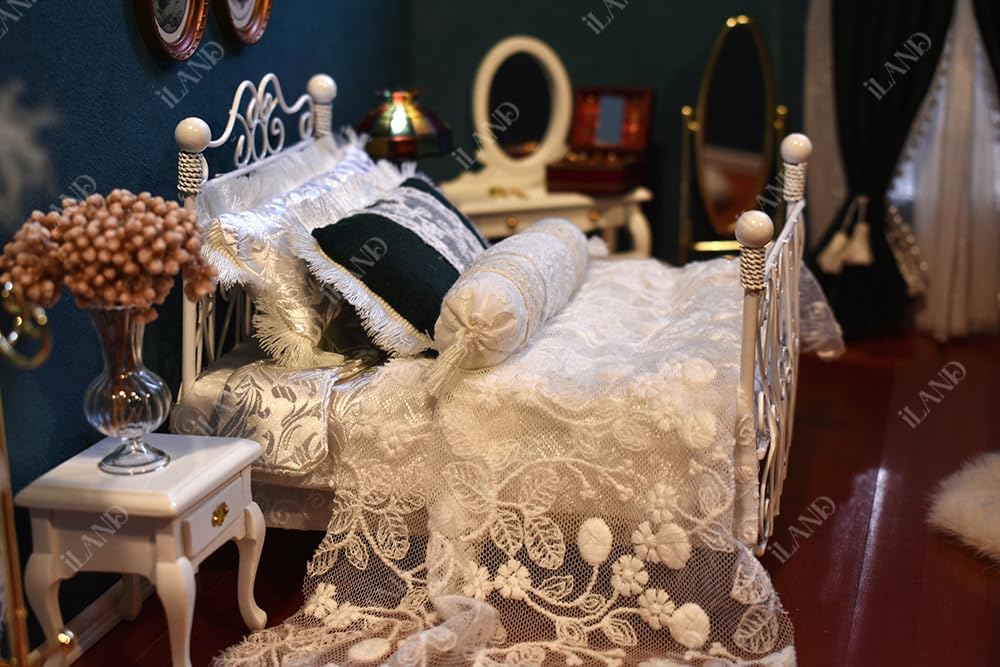 1:12 Scale Miniature Fabric Bundle With Laces DIY Dollhouse Bedding Curtains Cushions Tablecloths For Doll Making Gorgeous Arias
