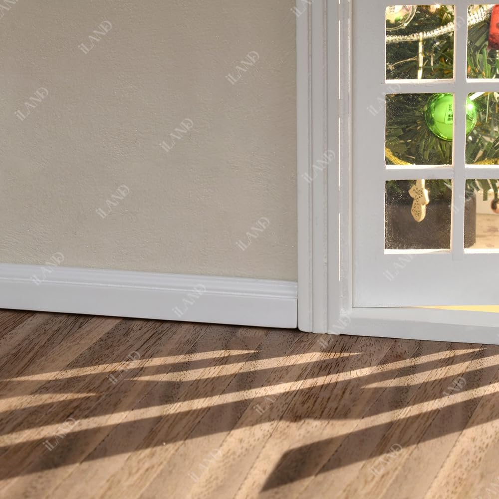 1:12 Scale And 1:6 Scale Dollhouse Flooring 17x11 Inches 2Pcs Miniature Dollhouse Accessories Classic Walnut For Dollhouse Furniture