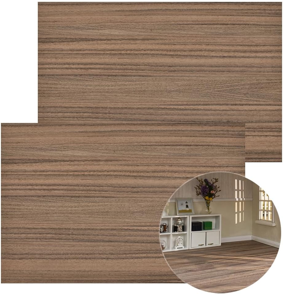 1:12 Scale And 1:6 Scale Dollhouse Flooring 17x11 Inches 2Pcs Miniature Dollhouse Accessories Classic Walnut For Dollhouse Furniture