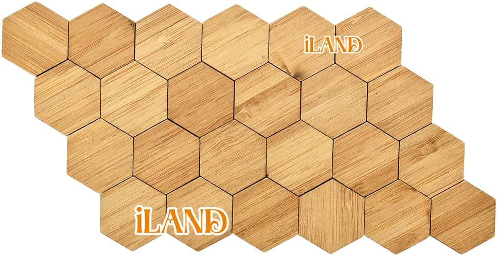 1:12 Scale Bamboo Dollhouse Flooring Miniature Wooden Floor Boards Hexagonal 48Pcs