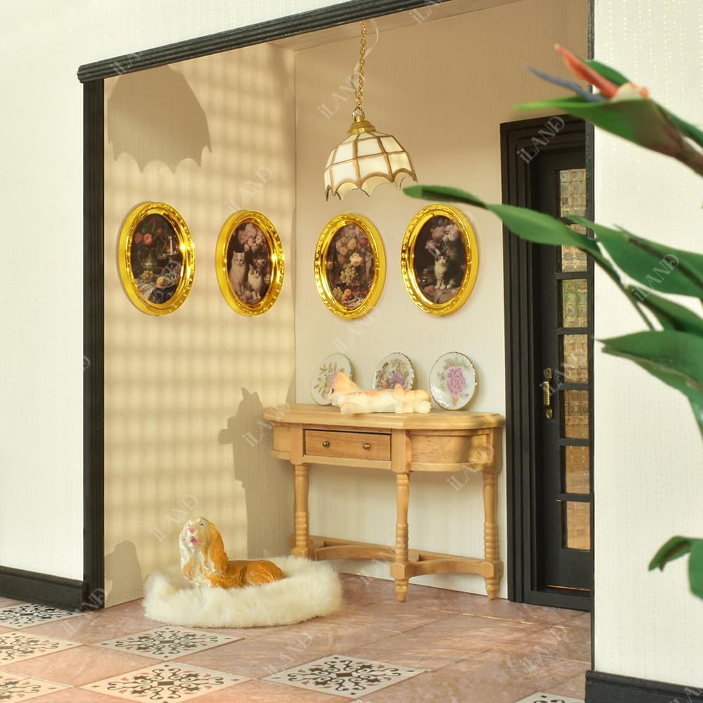 1:12 Scale Miniature Wooden Cabinet With Glass Door For Dollhouse Living Room Decor