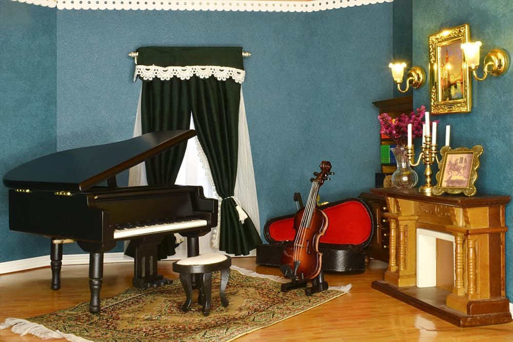1:12 Scale Miniature Dollhouse Accessories Luxury White Curtain Rods Dollhouse Decor