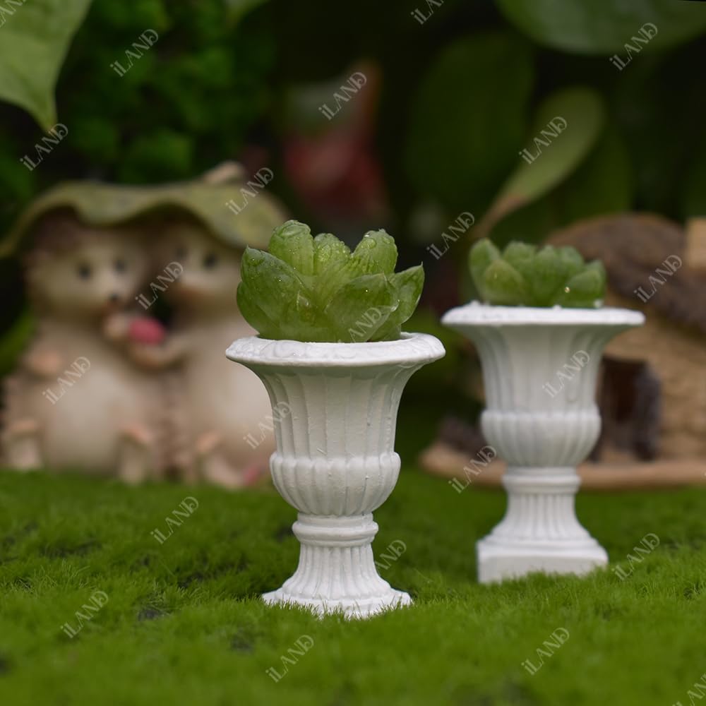 1:12 Scale Miniature Urn Planters 2pcs For Dollhouse Garden Fairy Garden Accessories Wedding Table Decor Miniature Dollhouse Furniture