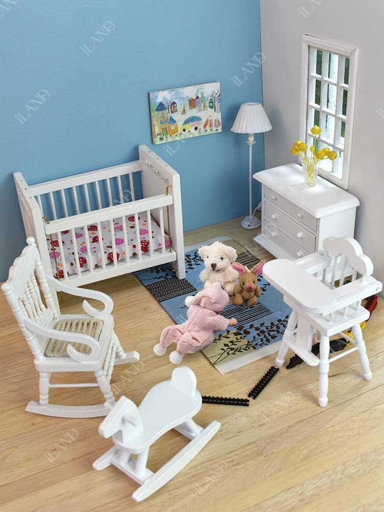 1:12 Scale Miniature Dollhouse Furniture Set Nursery Room Accessories 14 Pcs Lovely Decor