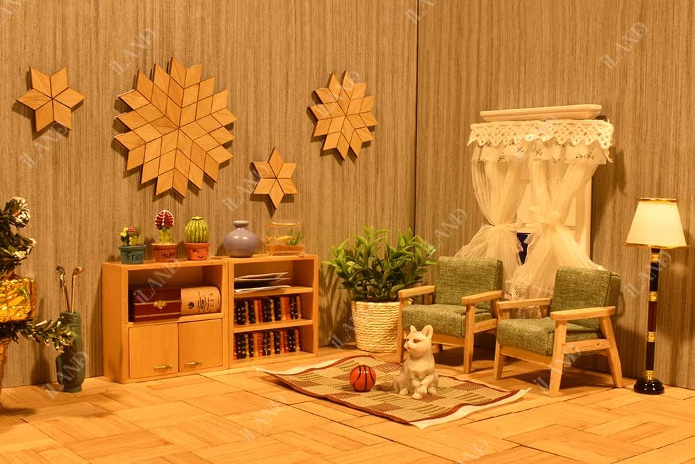 1:12 Scale Bamboo Flooring Miniature Dollhouse Varnished Wooden Floor Boards Diamond Shape 96Pcs