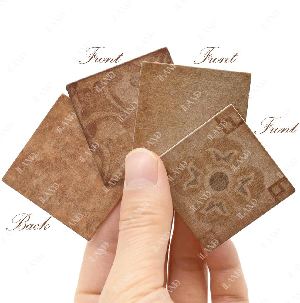1:12 Scale 1:6 Scale Miniature Dollhouse Floor Tiles Double Sided 30Pcs Classical Inlays Brown Marbling Miniature Furniture Accessories