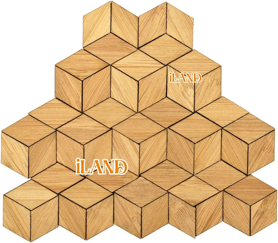 1:12 Scale Bamboo Flooring Miniature Dollhouse Varnished Wooden Floor Boards Diamond Shape 96Pcs