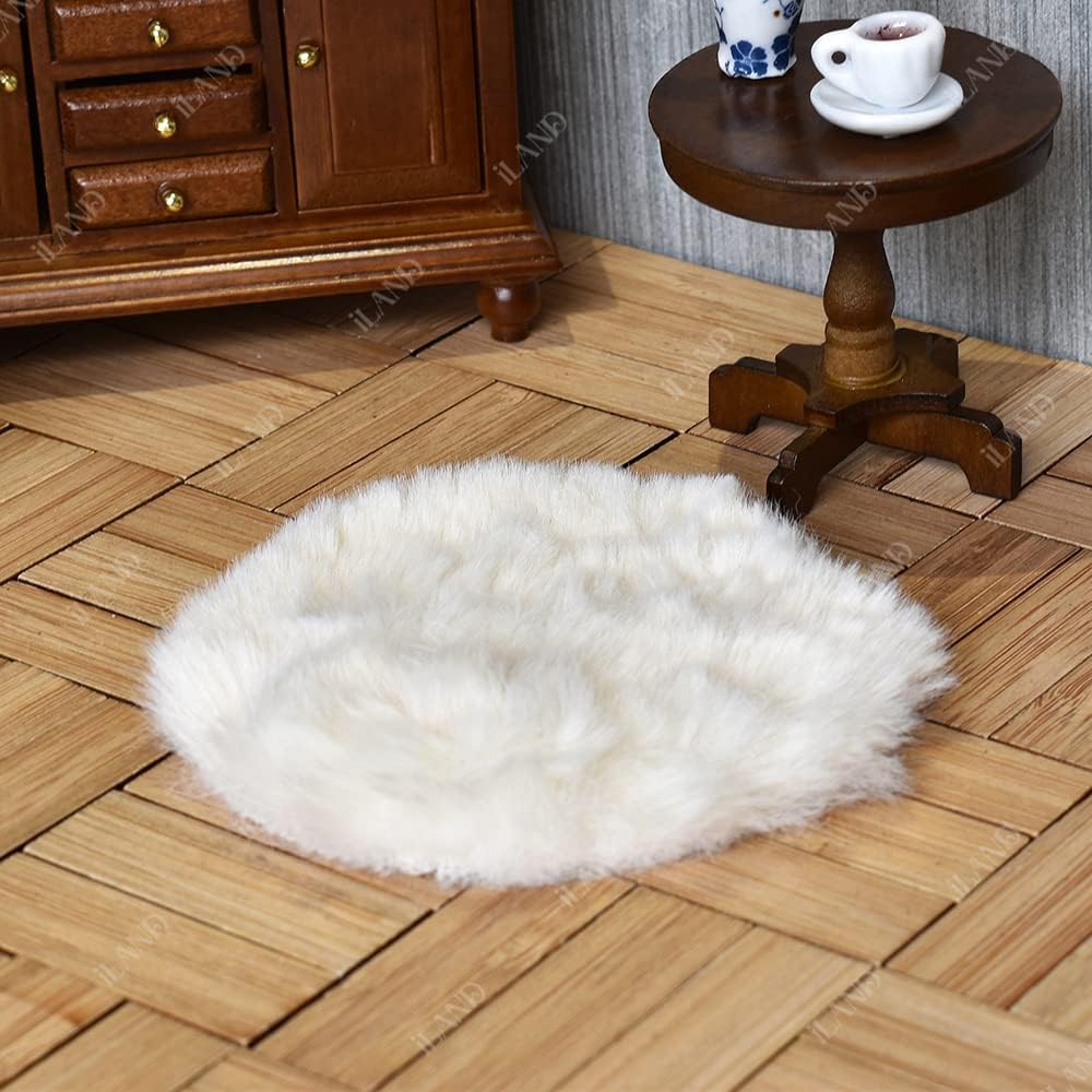 1:12 Scale Miniature Dollhouse Furniture Set Classic 4Pcs Chair Table Bookshelf Rug