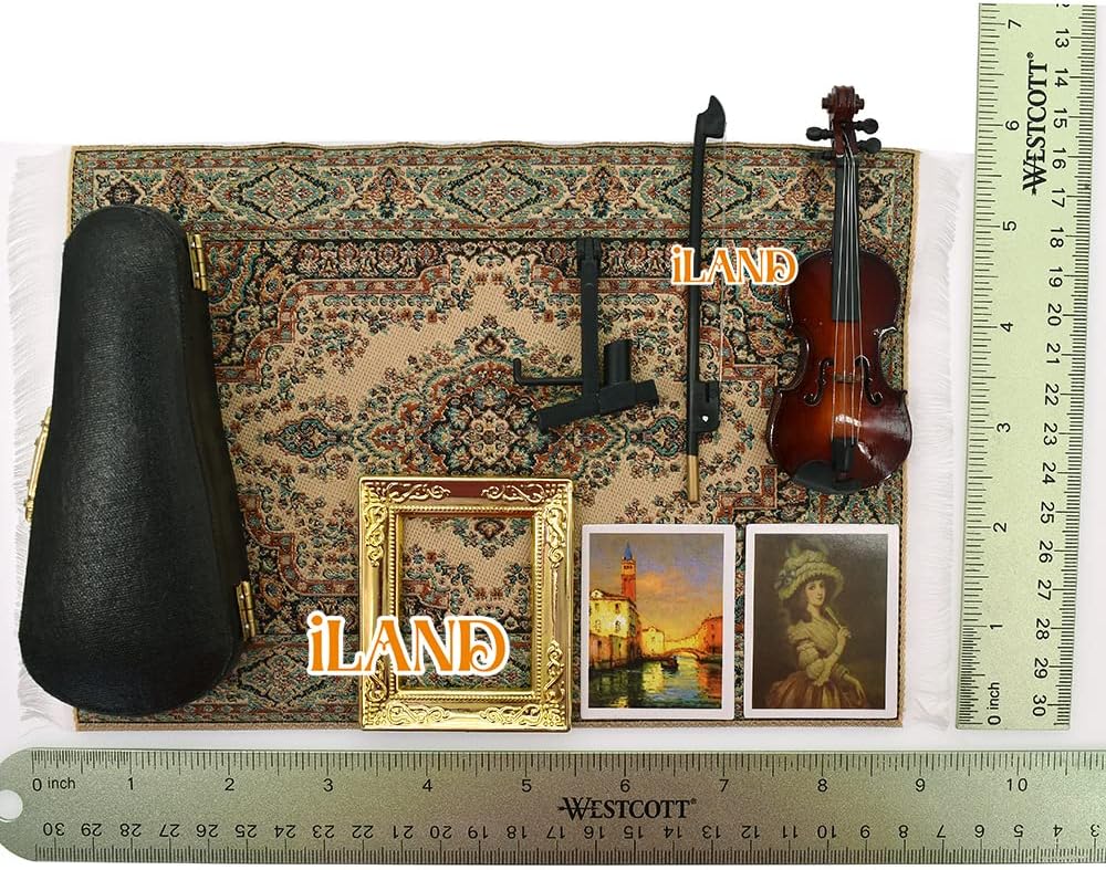 1:12 Scale Miniature Piano Music Box And Violin Dollhouse Accessories Romantic Gift For Musicians Miniature Furniture Classic Castle In The Sky