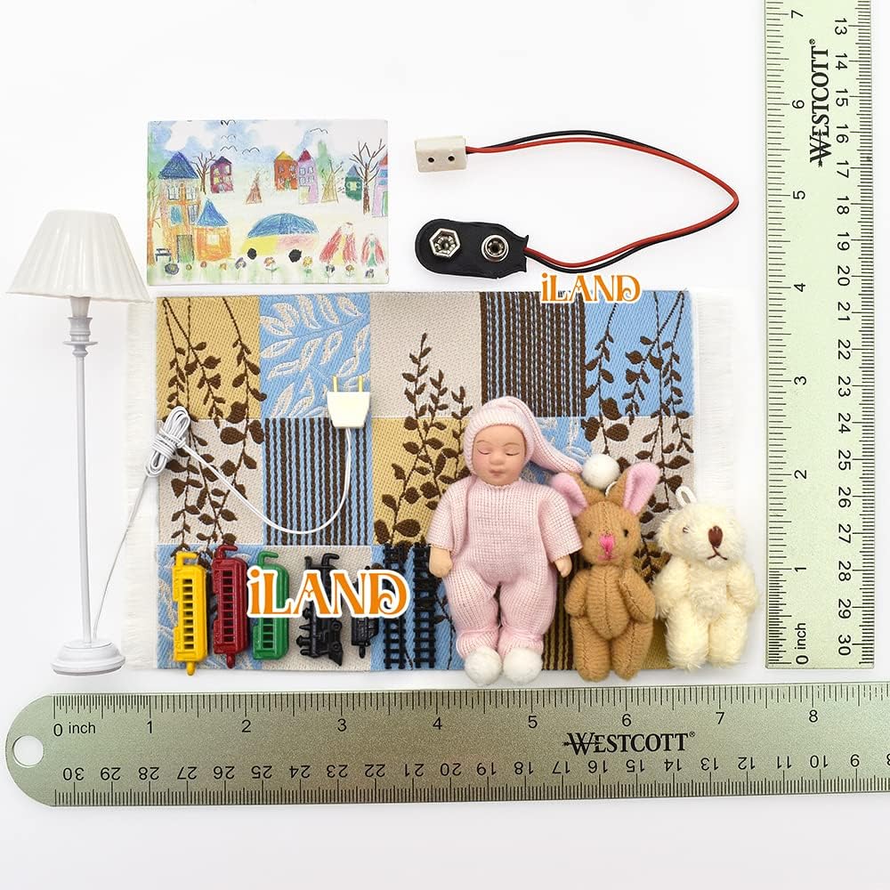 1:12 Scale Miniature Dollhouse Furniture Set Nursery Room Accessories 14 Pcs Lovely Decor