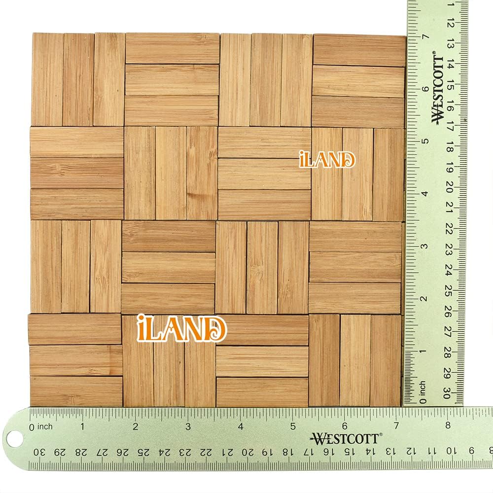 1:12 Scale Bamboo Flooring Miniature Dollhouse Wooden Floor Boards Rectangular 48Pcs