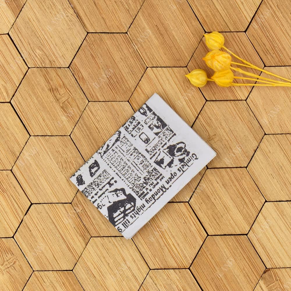 1:12 Scale Bamboo Dollhouse Flooring Miniature Wooden Floor Boards Hexagonal 48Pcs