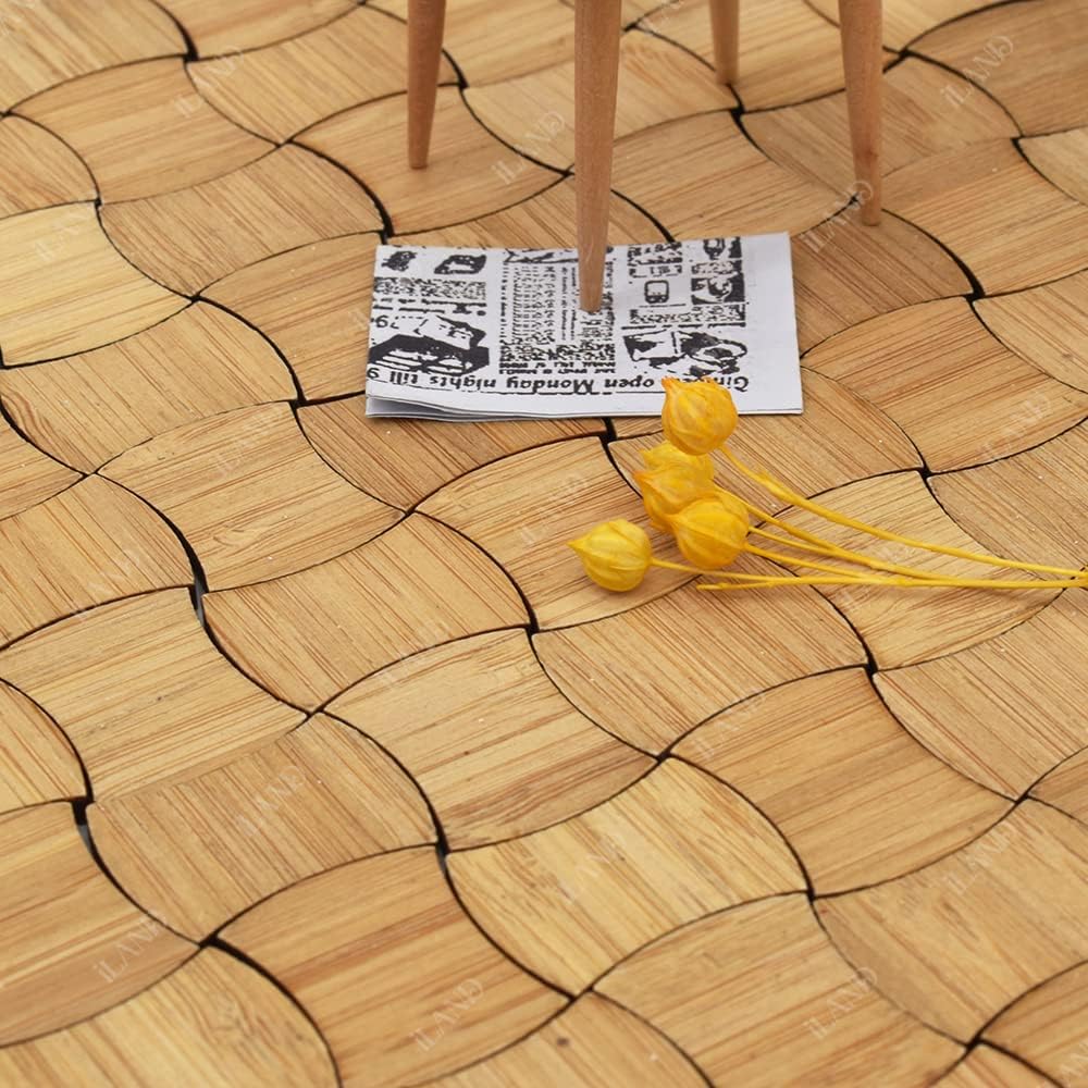1:12 Scale Bamboo Dollhouse Flooring Miniature Wooden Floor Boards For Dollhouse
