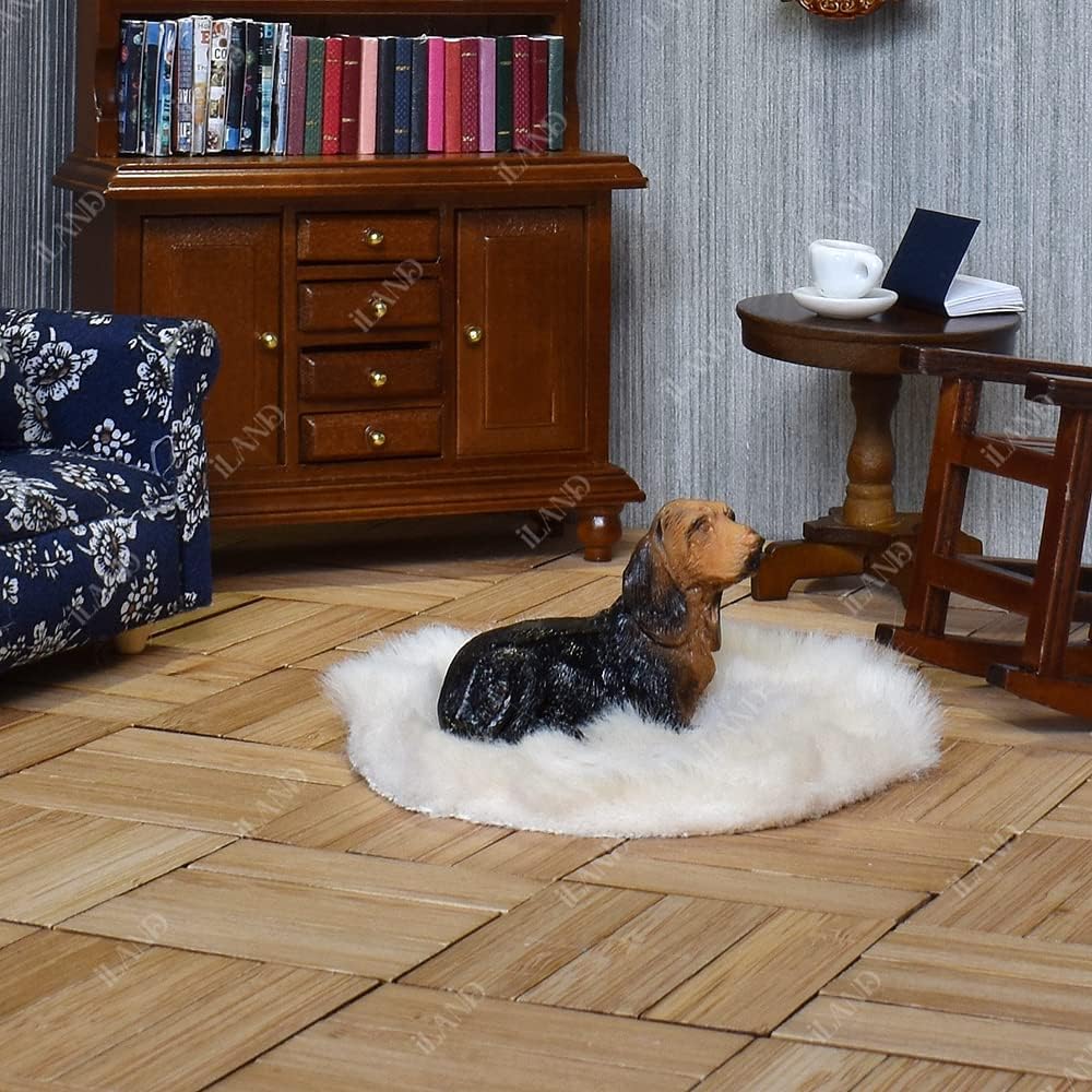 1:12 Scale Miniature Dollhouse Furniture Set Classic 4Pcs Chair Table Bookshelf Rug