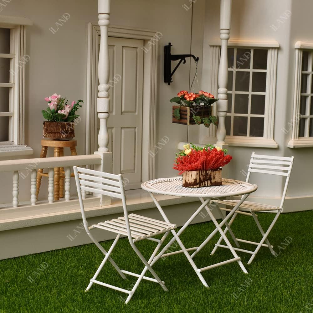 1:12 Scale Miniature Dollhouse Plants And Flowers Accessories With Tree Bark Potted Flowers
