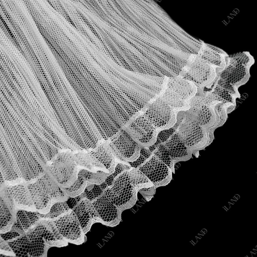 1:12 Scale Miniature Dollhouse Accessories Multi Layered Lace Tulle Curtains Set Of 2Pcs For Living Room Bedroom Decor
