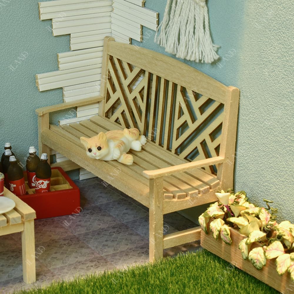 1:12 Scale Dollhouse Furniture Set Modern Patio Tables Garden Chairs BBQ Grill Mini Bike Miniature Dollhouse Accessories
