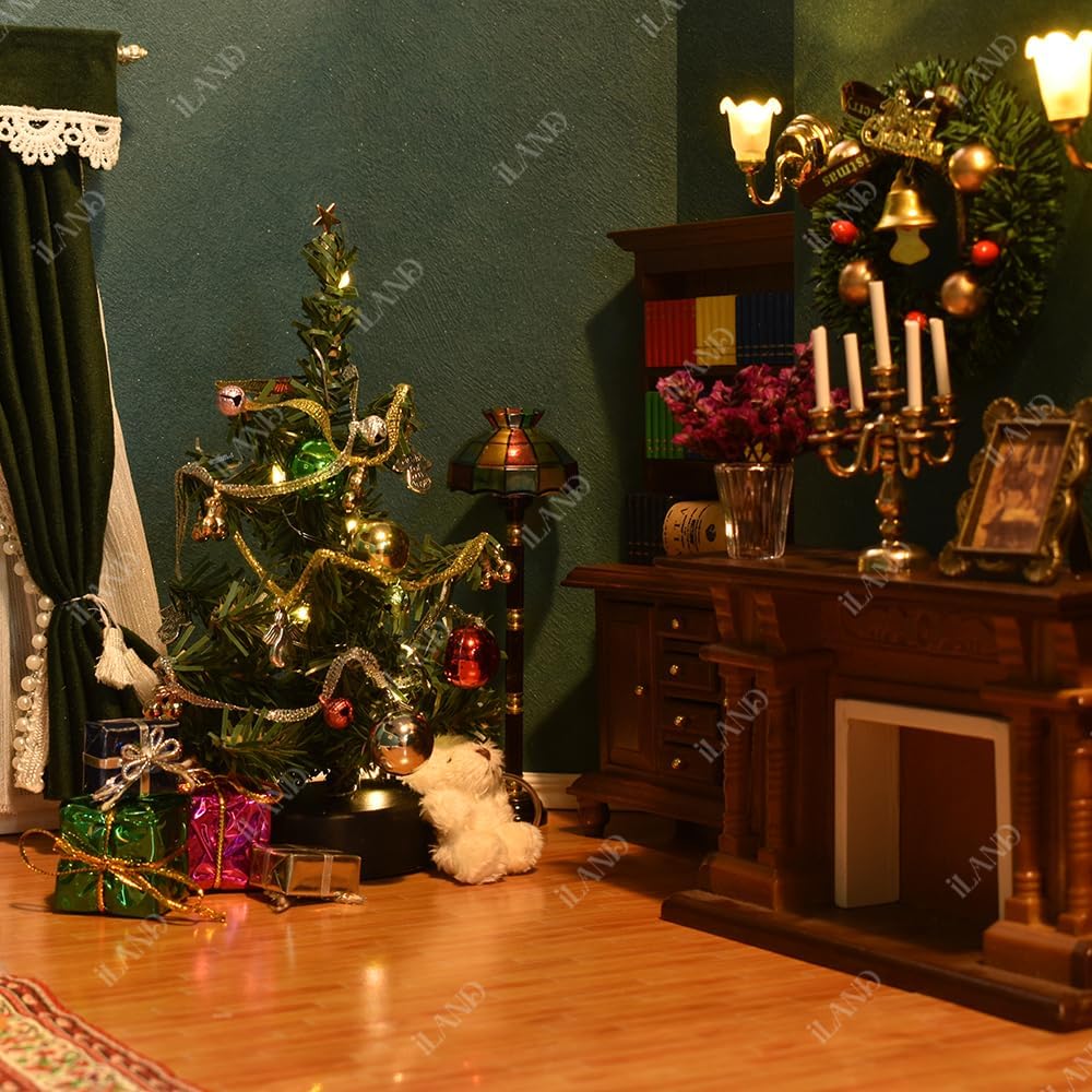 1:12 Scale Miniature Christmas Tree With Gifts Dollhouse Accessories For Elf Door Fairy Door Christmas Decorations