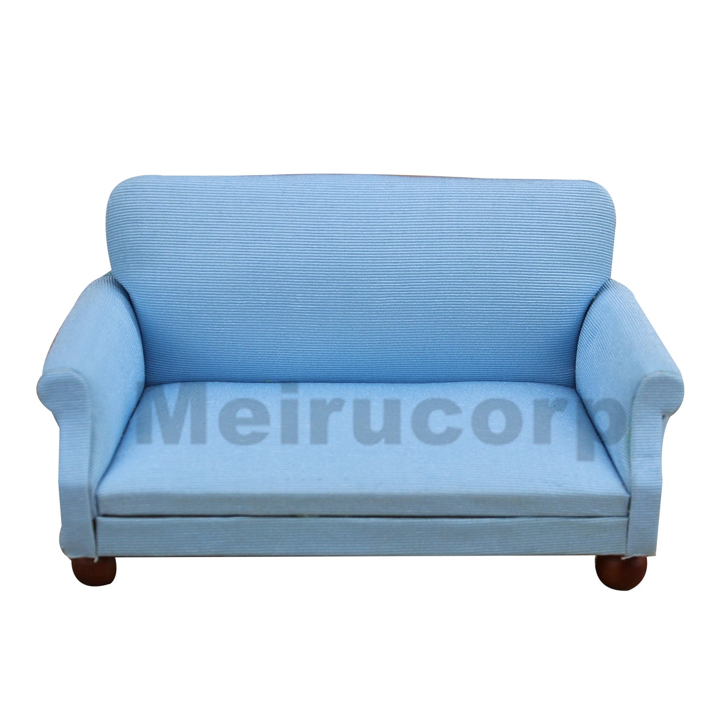 Sofá de tela y madera en miniatura a escala 1:12, sillas, mesa de té, otomana, muebles para casa de muñecas, juego de sala de estar