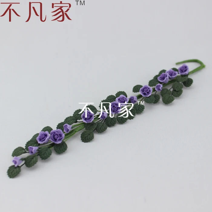 1:12 Scale Miniature Dollhouse Furniture Purple Flower Decor