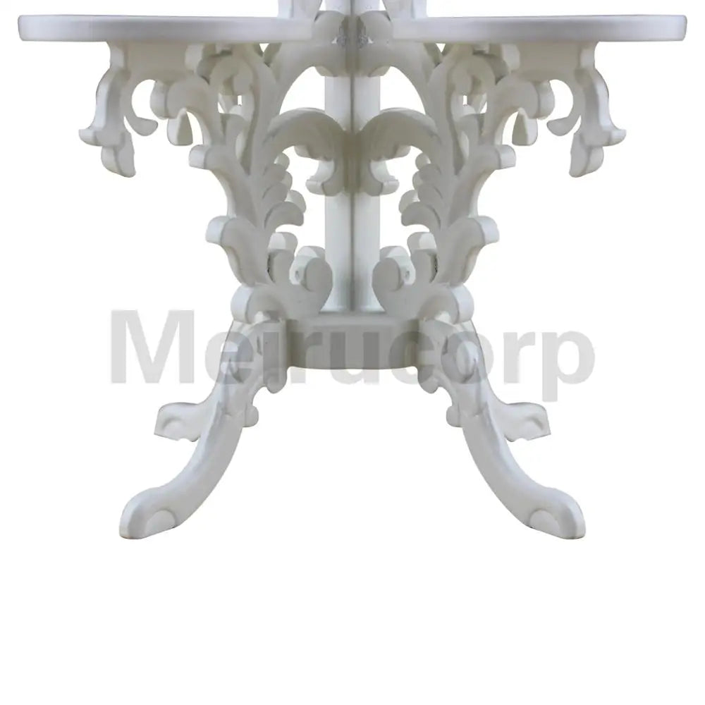 Support de fleurs miniature blanc pour maison de poupée à l'échelle 1:6 - Accessoire de mobilier sculpté à la main