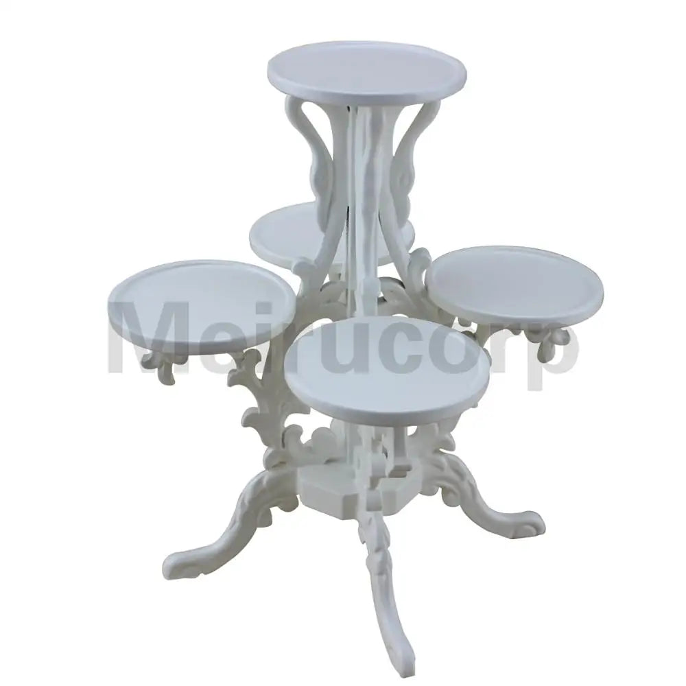 Support de fleurs miniature blanc pour maison de poupée à l'échelle 1:6 - Accessoire de mobilier sculpté à la main