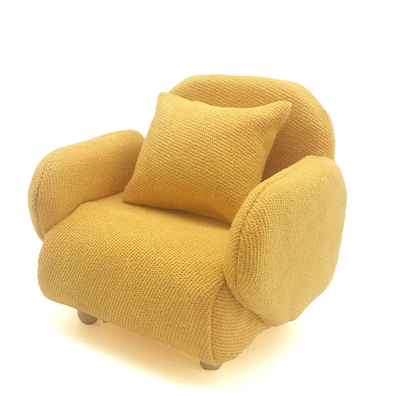 1:12 Scale Miniature Sofa And Pillows Modern Living Room Furniture For Dollhouse Miniatures