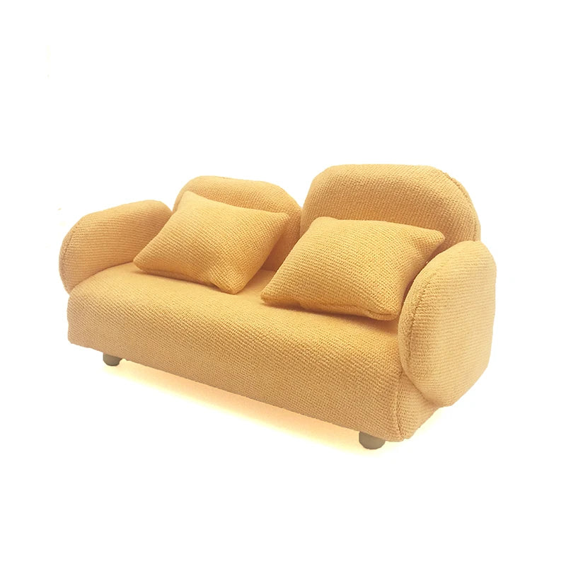 1:12 Scale Miniature Sofa And Pillows Modern Living Room Furniture For Dollhouse Miniatures
