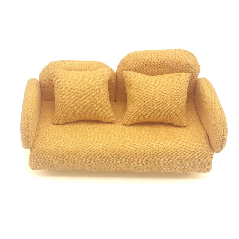 1:12 Scale Miniature Sofa And Pillows Modern Living Room Furniture For Dollhouse Miniatures