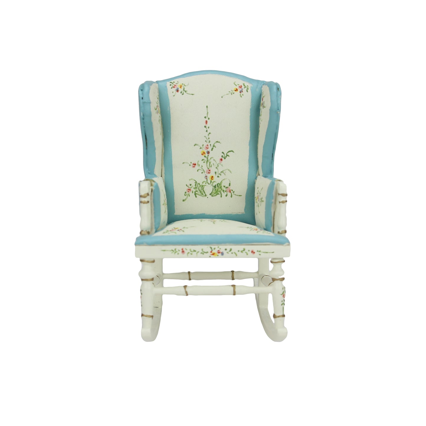 Mecedora en miniatura pintada de blanco a escala 1:12, mueble para casa de muñecas, ideal para sala de estar.