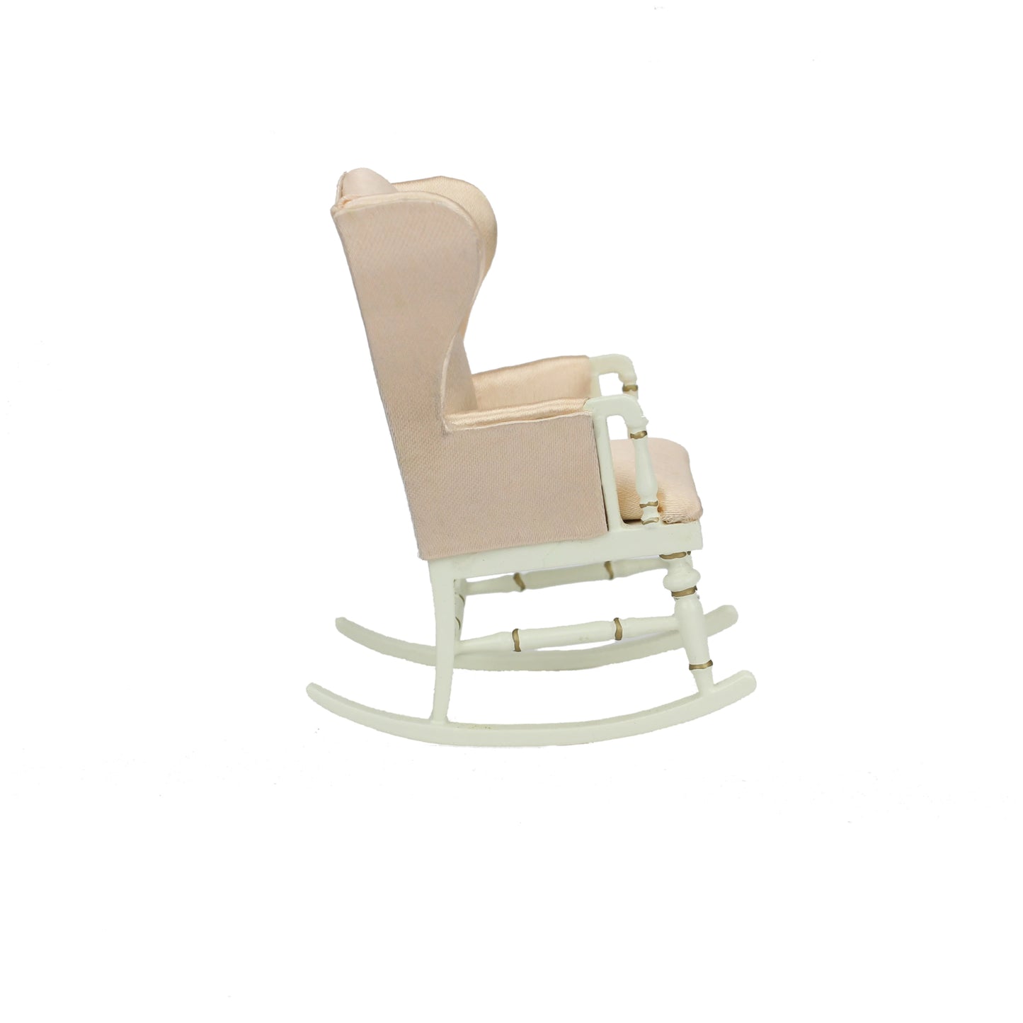 1:12 Scale Miniature White Wooden Handmade Rocking Chair Dollhouse Furniture