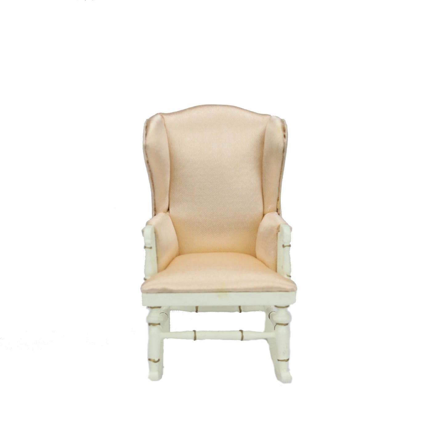 1:12 Scale Miniature White Wooden Handmade Rocking Chair Dollhouse Furniture