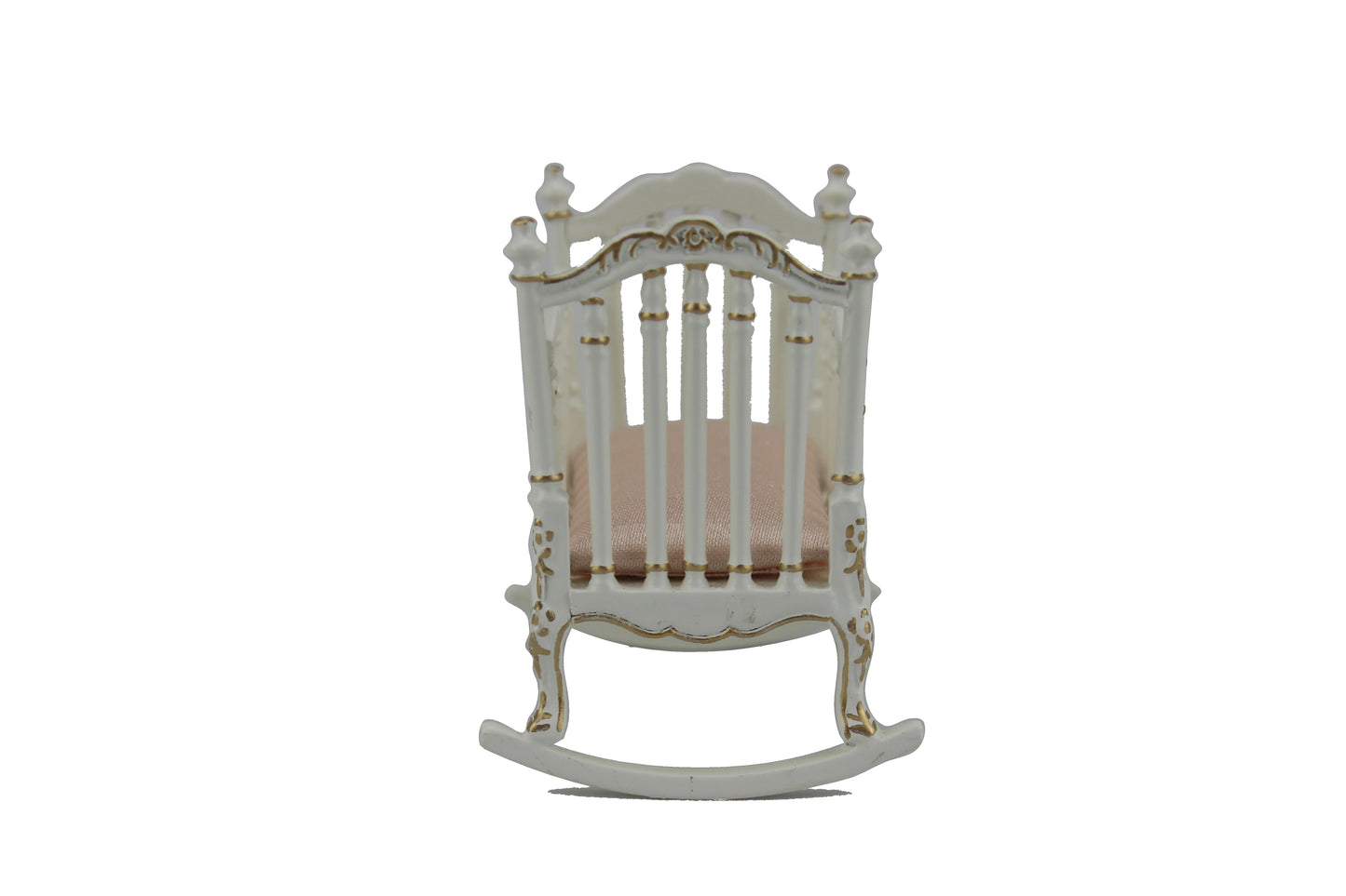 Cuna de madera blanca a escala 1:12 para muebles y accesorios de casa de muñecas