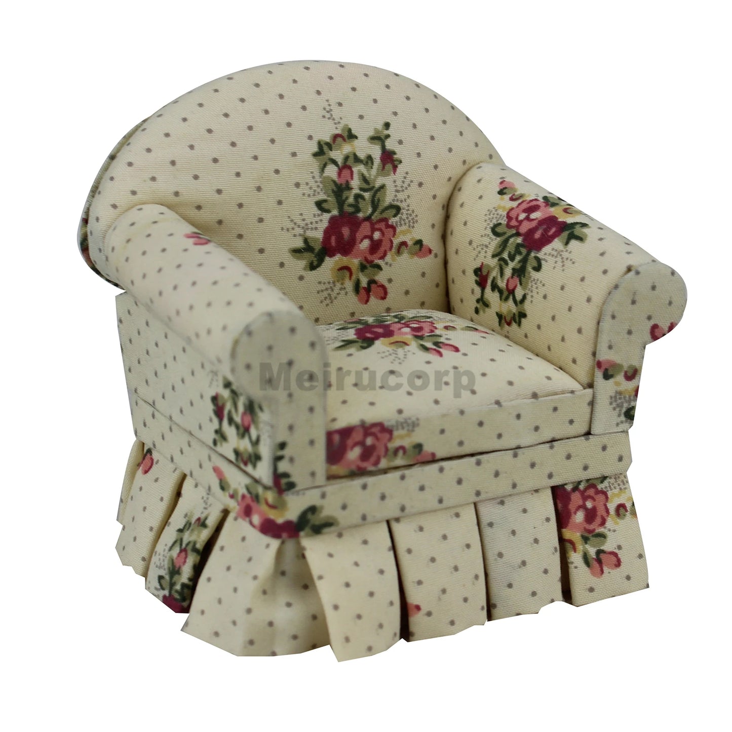 Ensemble de meubles miniatures pour maison de poupée à l'échelle 1:12 : canapé et chaises en tissu 3 pièces pour la décoration du salon
