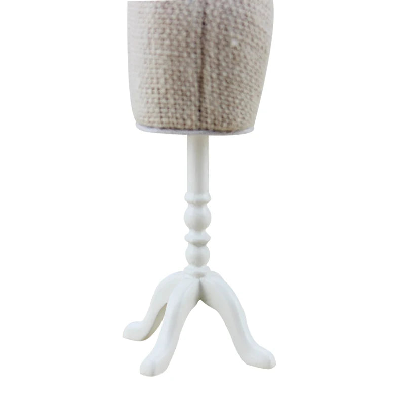 Maniquí de vestido en miniatura para casa de muñecas a escala 1:12 - Mueble decorativo blanco