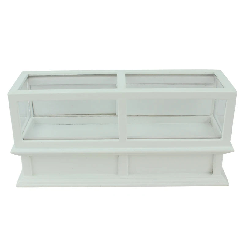 Vitrine en bois blanc à l'échelle 1:12 pour magasin de poupées ou fruiterie