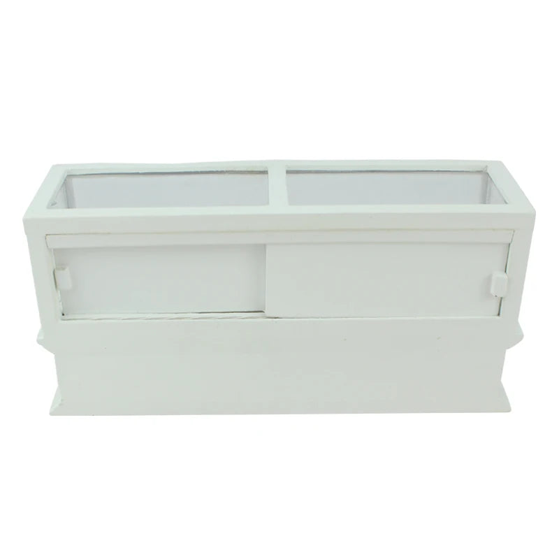 Vitrine en bois blanc à l'échelle 1:12 pour magasin de poupées ou fruiterie