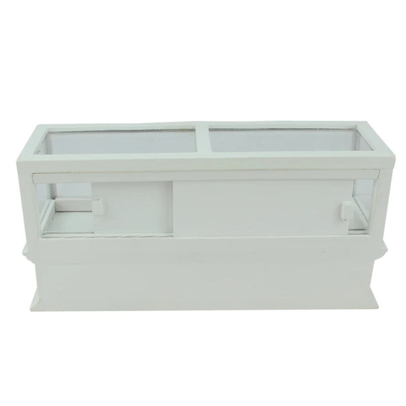 Vitrine en bois blanc à l'échelle 1:12 pour magasin de poupées ou fruiterie