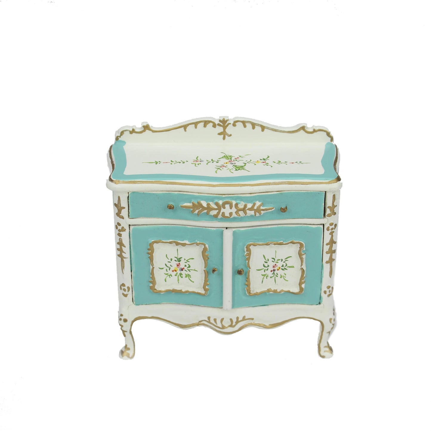 Meuble à langer pour chambre de bébé, échelle 1:12, peint en blanc, miniature, pour maison de poupée