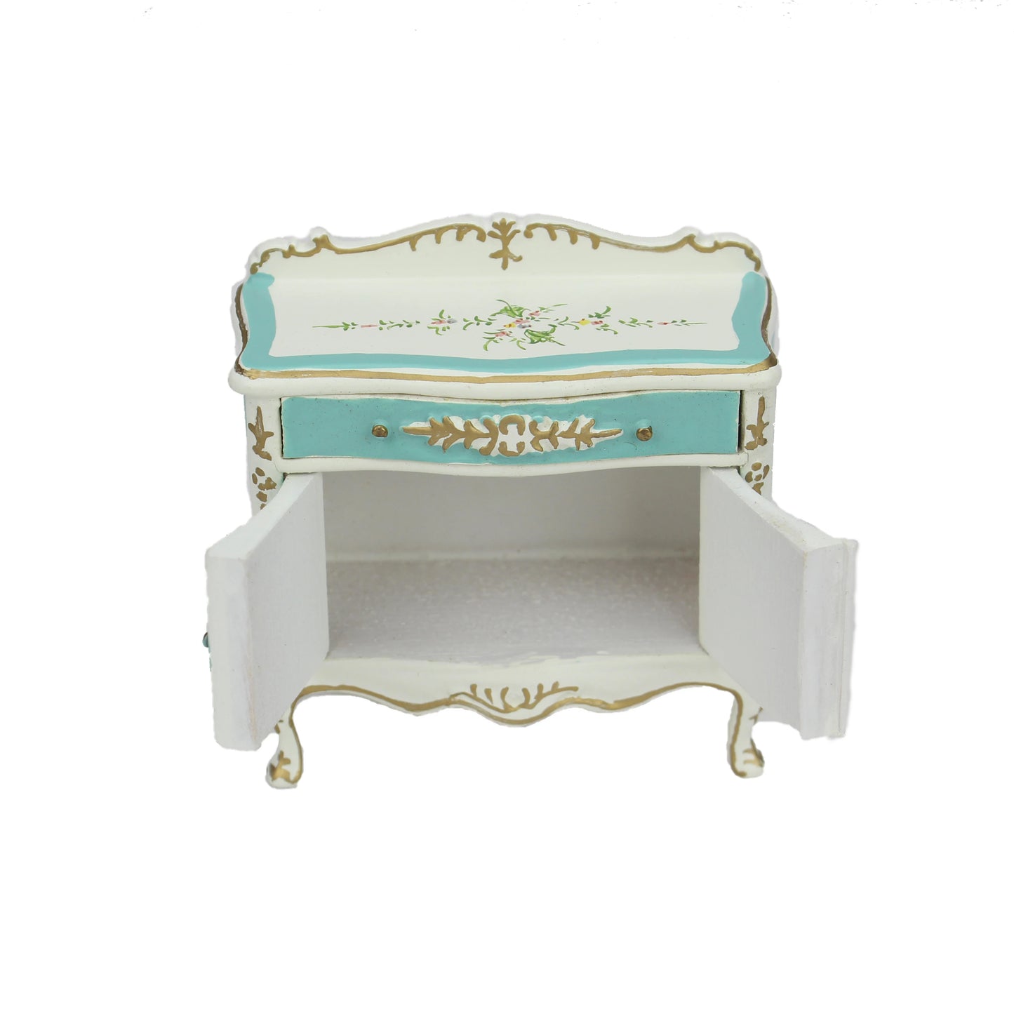 Meuble à langer pour chambre de bébé, échelle 1:12, peint en blanc, miniature, pour maison de poupée