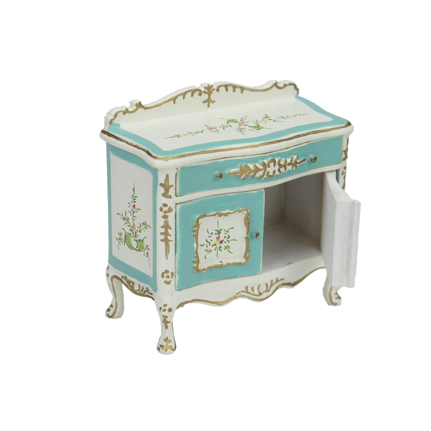 Meuble à langer pour chambre de bébé, échelle 1:12, peint en blanc, miniature, pour maison de poupée
