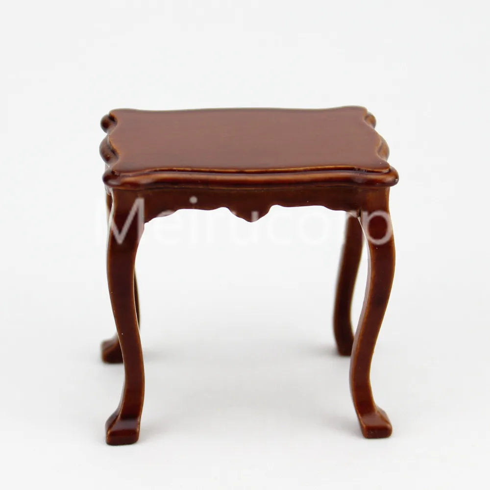 Mesa auxiliar de madera en miniatura a escala 1:12 para la colección de muebles de casa de muñecas