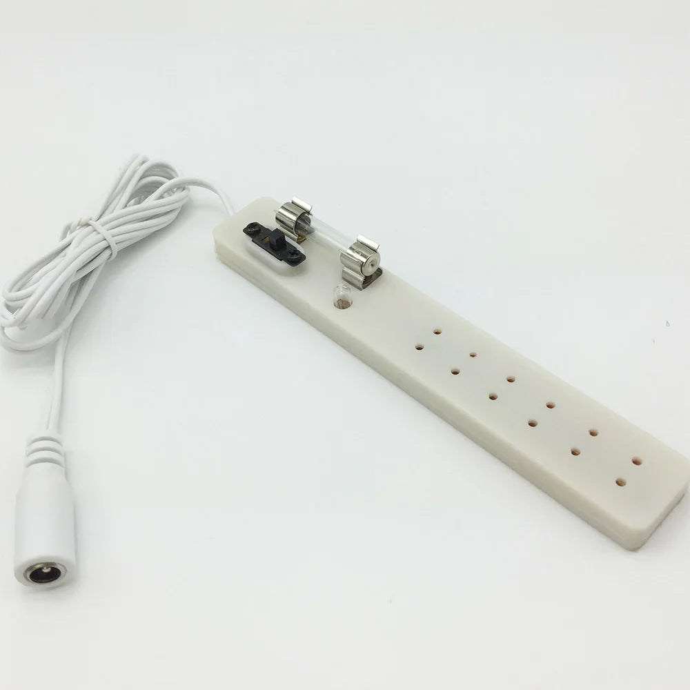 1:12 Scale Dollhouse Miniature Power Supply Adapter Transformer Strip Multiple Socket For Miniature Lamp Light Dollhouse Accessories